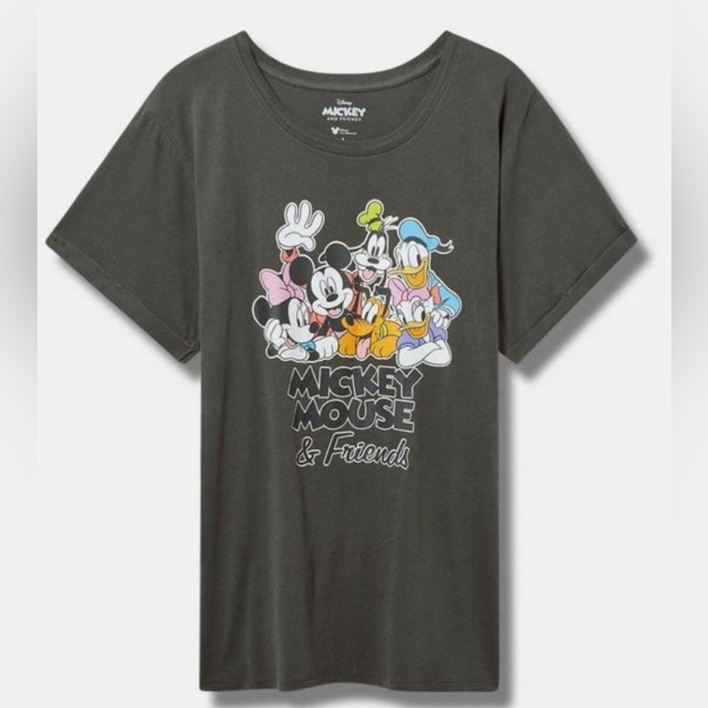 Torrid Size 0 Disney Mickey & Friends Tee Classic Fit Rolled Sleeve
